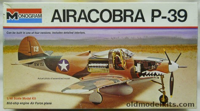 Monogram 1/48 Bell P-39D / D-2 / L-1 / P-400 Airacobra - USSR / D-1 From 347th FG 67th FS 13 AF Guadalcanal / D-2 From 54th FG 57th FS Alaska, 6844 plastic model kit
